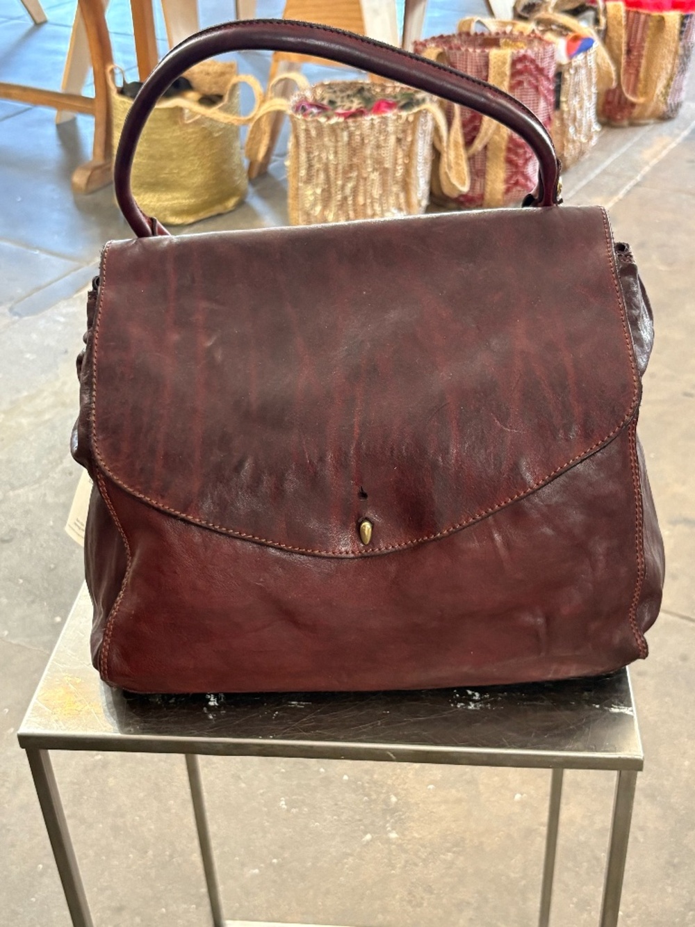 Campomaggi Leather Satchel in Burgundy